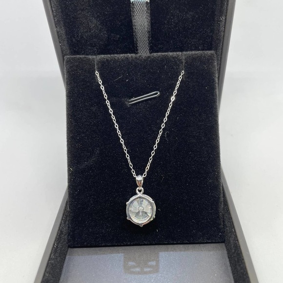 Moissanite Diamond Necklace Pendant Chain 18K 925 Brilliant 5 Ct Round Cut - Picture 11 of 12